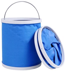 Πτυσσόμενος κουβάς FISH-0051, υφασμάτινος, 13L, Φ24x30cm, μπλε