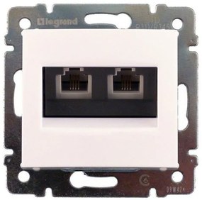 Πρίζα τηλεφώνου RJ11 4 επαφών 2 εξόδων Valena LEGRAND-774439-Λευκό 774439