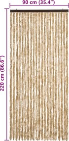 vidaXL Σήτα - Κουρτίνα Πόρτας Μπεζ 90 x 220 εκ. από Σενίλ