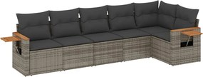 vidaXL Patio Sofa Set 6-θέσια Grey