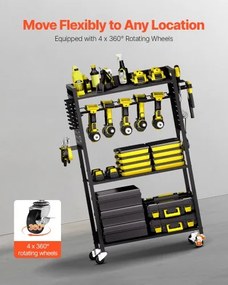 VEVOR 4-tier Tool Organizer Cart on Wheels 150 lbs Garage Cart for Workshop