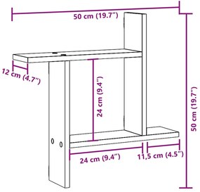 ΡΑΦΙΕΡΕΣ ΤΟΙΧΟΥ 2 ΤΕΜ. SONOMA ΔΡΥΣ 50X12X50 ΕΚ. ΑΠΟ ΕΠΕΞ. ΞΥΛΟ 853256