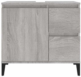 vidaXL Ντουλάπι Μπάνιου Γκρι Sonoma 65x33x60 εκ. Επεξεργασμένο Ξύλο
