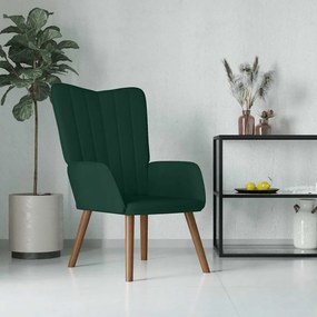 vidaXL Πολυθρόνα Relax Σκούρο Πράσινο Βελούδινη