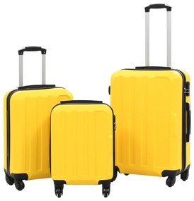 vidaXL Σετ Βαλιτσών Τρόλεϊ με Σκληρό Περίβλημα 3 τεμ. Κίτρινο από ABS