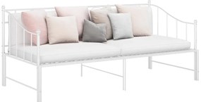 vidaXL Πλαίσιο για Καναπέ - Κρεβάτι Λευκό 90 x 200 εκ. Μεταλλικό