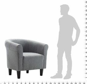 vidaXL Πολυθρόνα Ανοιχτό Γκρι Υφασμάτινη