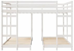 vidaXL Σκελετός Κουκέτας Τριών Επιπέδων Λευκό 160 x 200 cm