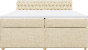 vidaXL Κρεβάτι Boxspring με Στρώμα Κρεμ 200x200 εκ. Υφασμάτινο