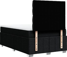 vidaXL Κρεβάτι Boxspring με Στρώμα Μαύρο 120x200 εκ. Υφασμάτινο