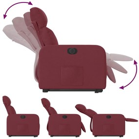 vidaXL Πολυθρόνα Ηλεκτρική Ανακλ. Μπορντό Υφασμάτινη