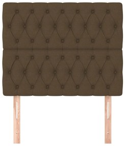 vidaXL Κεφαλάρι Κρεβατιού Σκούρο Καφέ 100x7x118/128 εκ. Ύφασμα