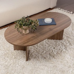 Τραπέζι σαλονιού Tabletod pakoworld σε καρυδί απόχρωση 119x60x40εκ (1 τεμάχια)