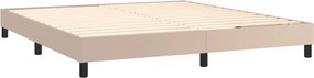 vidaXL Κρεβάτι Boxspring με Στρώμα Καπουτσίνο 160x200εκ.από Συνθ.Δέρμα