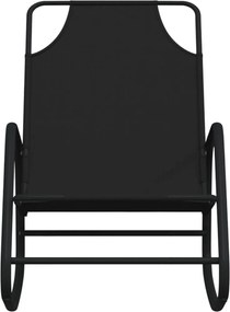 vidaXL Ξαπλώστρα Κουνιστή Μαύρη από Ατσάλι και Textilene