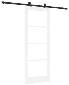 vidaXL Συρόμενη Πόρτα Χειροκίνητος Λευκό 78 x 202 εκ. Ξύλο και μέταλλο