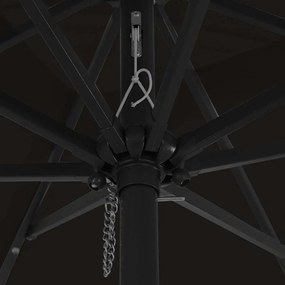 vidaXL Ομπρέλα Κήπου Μαύρο 295 x 295 x 245 εκ Πολυεστέρας και Χάλυβας