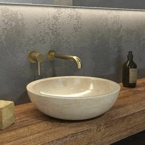Karag Elena SBP Cream Ø40x12 - Πέτρινος Νιπτήρας Επιτραπέζιος
