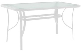 Τραπέζι Valor μέταλλο λευκό-γυαλί 120x70x70εκ 120x70x70 εκ.
