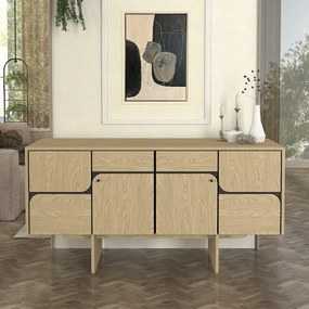 Μπουφές Lava Megapap χρώμα rota oak - ανθρακί 150x44,6x76εκ. - GP042-0294,1