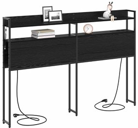 vidaXL Κεφαλάρι Αποθήκης με ράφι Μαύρη δρυς 120 cm Επεξεργασμένο ξύλο