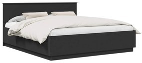 vidaXL Σκελετός Κρεβατιού Μαύρο 200 x 200 cm Επεξεργασμένο ξύλο
