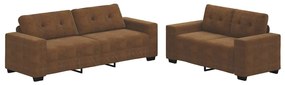 vidaXL Καναπές 2 pcs Καφέ 221 x 78 x 80 εκ Τεχνητό δέρμα