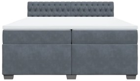 ΚΡΕΒΑΤΙ BOXSPRING ΜΕ ΣΤΡΩΜΑ ΣΚΟΥΡΟ ΓΚΡΙ 200X200 ΕΚ. ΒΕΛΟΥΔΙΝΟ 3286409