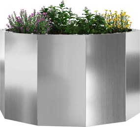 vidaXL Γλάστρα Ασημί 60 x 60 x 35 cm Επικαλυμμένος Χάλυβας