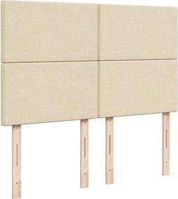 vidaXL Κρεβάτι Boxspring με Στρώμα Κρεμ 140x200 εκ. Υφασμάτινο