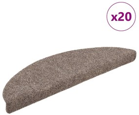 Αυτοκόλλητα Πατάκια Σκαλιών 20 τεμ. Μπεζ Ημίκυκλα 56x17x3 εκ.