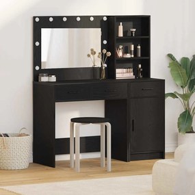 vidaXL Σετ Dressing Table 2 Τεμαχίων με LED Μαύρο Επεξεργασμένο Ξύλο