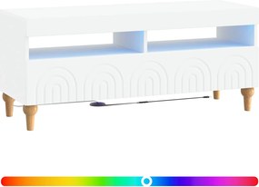 vidaXL Ντουλάπα LED Τηλεόρασης Λευκό Επεξεργασμένο Ξύλο