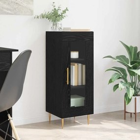 vidaXL Πλαϊνό γραφείο Μαύρη δρυς 34 x 34.5 x 90 εκ Επεξεργασμένο ξύλο