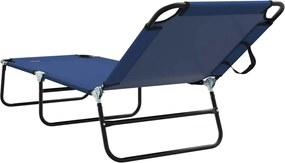 vidaXL Πτυσσόμενη ξαπλώστρα Μπλε 188 x 57 x 86,5 εκ. Πολυεστέρας