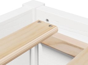 vidaXL Σκελετός Κρεβ. Χωρίς Στρώμα Λευκό 135x190 εκ Μασίφ Πεύκο