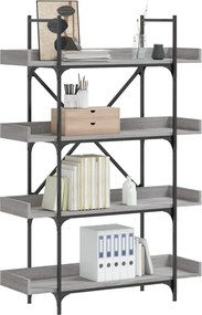 vidaXL Βιβλιοθήκη 4 Επιπέδων Γκρι Sonoma 100x33x145,5εκ. Επεξεργ. Ξύλο