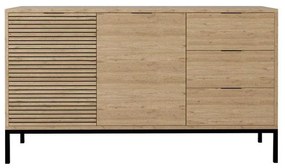 Μπουφές Leodrif μελαμίνης oak-μαύρο 140x40x80εκ