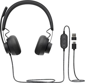 HEADSET ZONE WIRED/DARK GREY 981-000875 LOGITECH