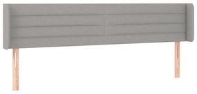 vidaXL Κεφαλάρι Κρεβατιού LED Ανοιχτό Γκρι 183x16x78/88 εκ. Υφασμάτινο