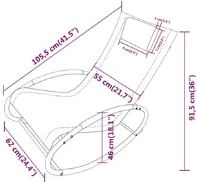 vidaXL Ξαπλώστρα με Μαξιλάρι Κρεμ από Ατσάλι και Textilene