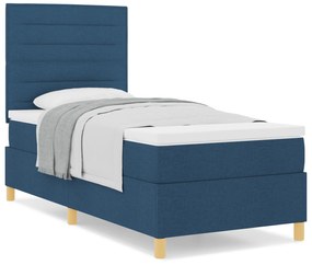 vidaXL Κρεβάτι με Βαθιά Στρώση Μπλε 100x200 εκ. Ύφασμα