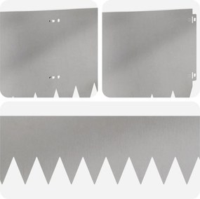 vidaXL Περίγραμμα γκαζόν 10 τμχ. 103 x 30 εκατοστά Ατσάλι Ασημί
