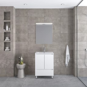 Royal Bath Malaga 60 White 2 - Έπιπλο Μπάνιου Με Νιπτήρα &amp; Καθρέπτη
