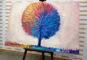 Εικόνα πολύχρωμο δέντρο ακουαρέλας