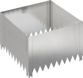 vidaXL Περίγραμμα γκαζόν 4 τμχ. 60 x 60 x 35 cm Ατσάλι Ασημί