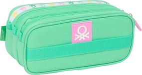 Τριπλή Κασετίνα Benetton Mint Πράσινο 21,5 x 10 x 8 cm