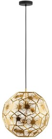 Φωτιστικό Οροφής 39755 Skoura E27/1 Ø410 Black-Brass Eglo Metal, Glass