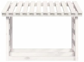 vidaXL Ραφιέρα Καυσόξυλων Λευκό 108x64,5x78 εκ. από Μασίφ Ξύλο Πεύκου