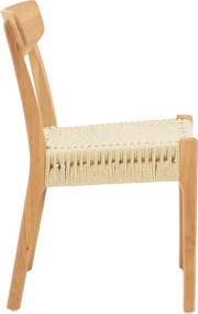 Καρέκλα Eaprine pakoworld φυσικό σχοινί-rubberwood 49x53x77εκ